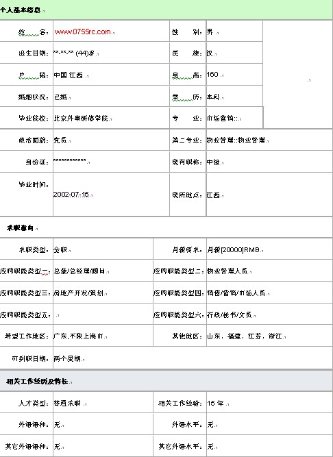 最受青睞的市場營銷個人簡歷表格