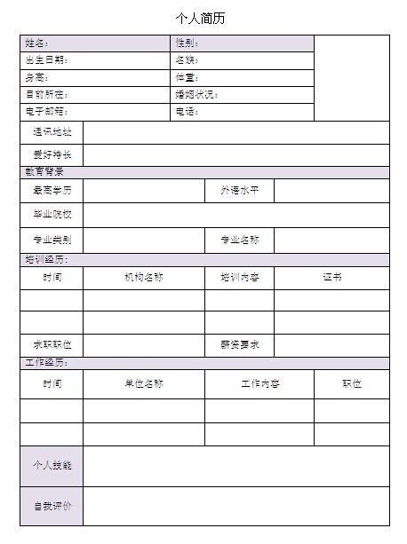 總監助理個人簡歷表格