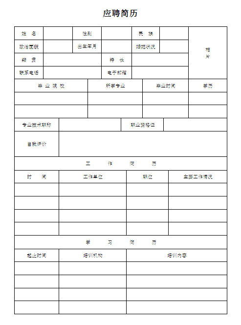 電子商務顧問個人簡歷表格