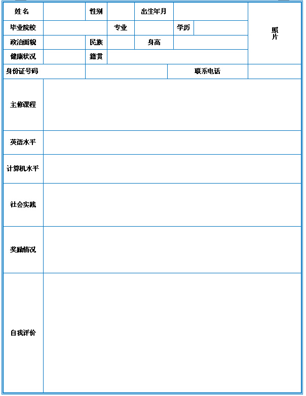 家具設計個人求職簡歷表格